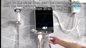 Smart instant electric water heater 220V household instant hot shower set fast heating household temperature control smart LED display 3-second hot water over-temperature protection 6500W adjustable instant electric shower