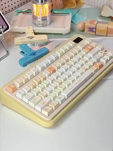 URE Tangelo Mochi Keycaps Cherry MOA Profile Dye Sublimation PBT Keycaps Cute Round Ball Key Caps For MX Mechanical Keyboard