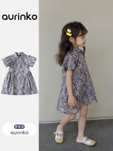 Princess Style Cotton Blend Cheongsam Dress for Baby Girls One Year Old Birthday Clothes Summer Outfit Childrens Clothing