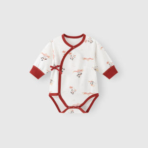 Pure Cotton Triangle Bodysuit Baby Clothes Newborn Warmth Assurance Autumn Winter Infant Essential Breathable Comfortable Red Celebration