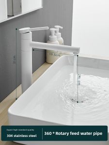 Extended Height 304 Stainless Steel Faucet for Bathroom Washbasin Home Use Cold And Hot Water Single Handle Single Hole Installation