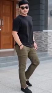 Celana Chino Panjang Pria Dewasa Model Chinos Skinny Slimfit Polos Katun Melar Jumbo Hitam Premium