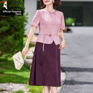 TUCANO | Elegant Slimming Short-sleeve Chiffon Dress