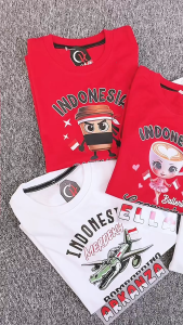 kaos anak bahan katun combed 28s HUT RI gratis nama tung tung sahur ballerina assasino tralala bombardino