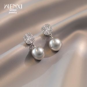 WENXI | Vintage Red Pearl Earrings
