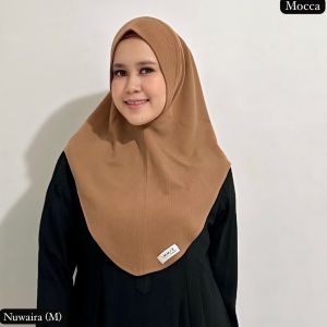 Hijab instan Nuwaira (M) Snowy Rib / Bergo Pet Antem / hijab Knit / Jilbab instan / kerudung instan