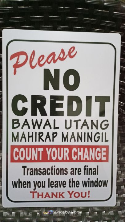 No Credit Count Your Change Signage A4 Size PVC (Hard Plastic) | Lazada PH