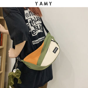 Casual Sporty Womens Bag Fashionable Shoulder Crossbody Bag Soft Korean Style Nylon Material Small Size Solid Color Pattern