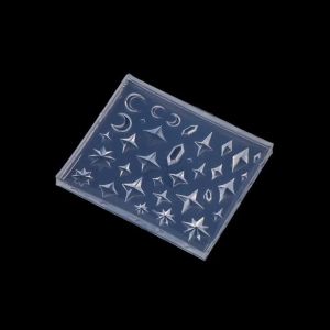 Silicone Nail Art Molds Rhombus Diamond Pentagram Design Carving Template Nail Accessories For Women DIY Manicure Supplies