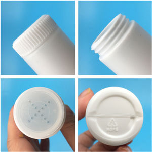 60ml White/Black Plastic Empty Cosmetic Bottles - Refillable Jars with Protection Cap for Loose Powder Salts Creams - Travel