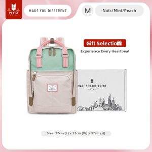 MYD | Black Lightweight Laptop Backpack for Travel