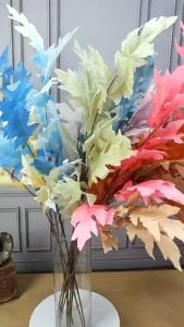 Daun Mapple Autumn Tangkai Panjang/Daun Hias Dekorasi/Daun Artificial Premium (NK-195)