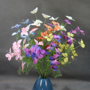 ดอกไม้ปลอม 6 หัว ดอกไม้ปมผีเสื้อ ดอกไม้จิตรกรรมโมนี ดอกไม้ตกแต่งงานแต่งงาน ดอกไม้ประดับผม ดอกไม้สำหรับงานแต่งงาน