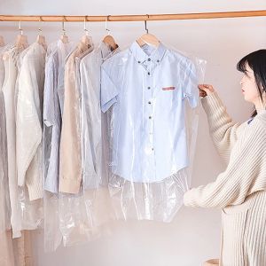 10/20/50/100PCS Garment Bag Transparent Clothing Dust Cover 60 × 90 cm Dustproof Hanging Clothes for Dry Cleaner/Home Storage/Travel