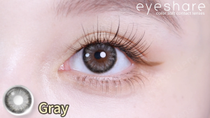 EyeShare 2 pieces softlens MIKI Seri brown gray Buku terlaris warna lensa kontak 00 tanpa gelar diameter 14.5mm Suitable for Riasan mata eyes big eyes 1 Yearly Used