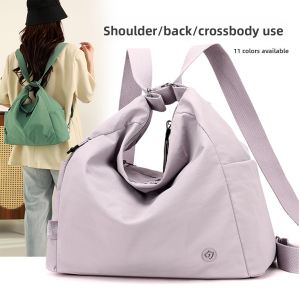 Womens 2025 New Travel Lightweight Large Capacity Tote Bag Double Shoulder Backpack Commuting Bag Nylon Material Soft Texture