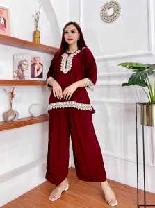 Setelan jumbo wanita ld 130 setelan renda arab