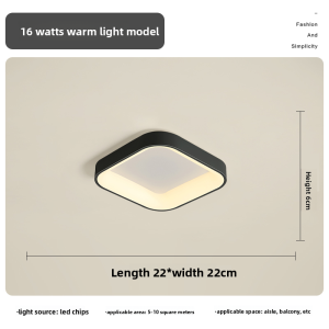 Modern Minimalist Square Bedroom Ceiling Light Iron Art Absorption Lampshade PMMA High Transmission Resin Accessories LED Light