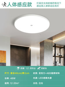 LED Smart Sensor Ceiling Light Ultra-Thin Three-Proof Infrared Human Body Voice-Controlled Stair Radar Aisle Light