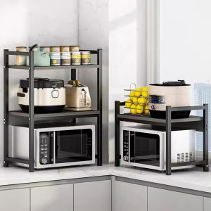 ชั้นวางไมโครเวฟ ที่วางไมโครเวฟ สแตนเลส 2/3ชั้น ปรับระดับความกว้างได้ แข็งแรงทนทาน กันน้ำไม่เป็นสนิม ชั้นวางของครัว