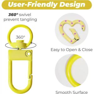 Keychain Clasp Set 10 Colors Small Set with Lobster Clasps Heart Shaped Clasps and Spring O Rings for DIY Crafts Gifts Keychains
