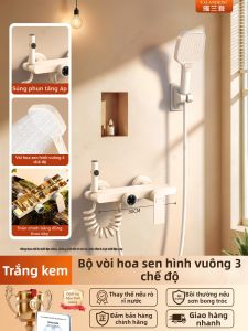 YALANDENG | Bộ Vòi Hoa Sen Màu Kem Tăng Áp Suất Dễ Lắp Đặt