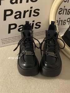 YesDay American Retro Martin Boots Womens Thick Bottom Lace-Up Short Boots Autumn Winter New Style Versatile British Style