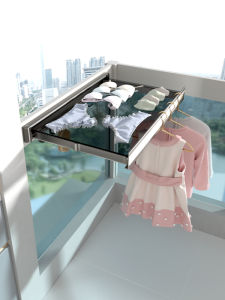 Balcony Railing Clothes Hanger Invisible Window Punch-Free Foldable Tile Net Small Drying Rack Hanging Clothes Fantastic