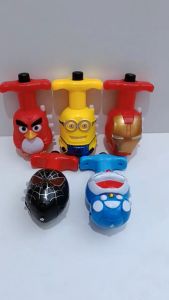 Gasing Pencet UFO Karakter Nyala Lampu dan Musik Mainan Anak