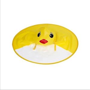 Creative Kids Rain Cover Cute Cartoon Duck UFO Childrens Raincoat Boys And Girls Umbrella Hat Windproof Poncho Rain Gear Hot-ll