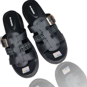 SANDAL WANITA WEDGES PLATFORM ORIGINAL MAMORU STORE FLAT HITAM PUTIH CEWEK KORA