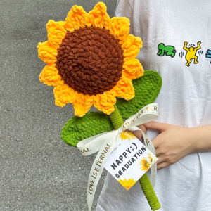 Hand Knitted Ice Cream Line Giant Bouquet Graduation Gift for Kindergarten Students Creative Craft Simulation Flower Arrangement