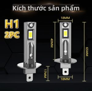2PCS H1 LED Bóng Đèn Pha 500W 500000LM Siêu Sáng 6000K Trắng Mát 16 Core 9084 CSP Chip Đa Năng Phù Hợp Với Đèn Pha Ô Tô 12V