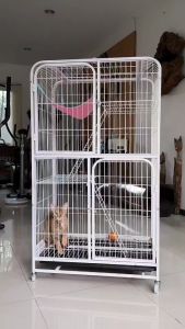 กรงแมว 2 ชั้น 3 ชั้น กรงสัตว์เลี้ยง กรงแมวขนาดใหญ่ หลายประตู 🐶 แถมฟรี 1 ถุง คอนโดแมว มีล้อหมุน 360 องศา ทนทาน พร้อมส่ง