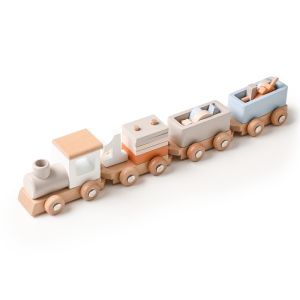 0-12Wooden Train Birthday Toy Montessori Toys Baby Educational Toys Wooden Trolley Number Of Wood Babys Toys Baby Learning Toys
