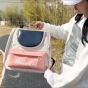 Tas Ransel Hewan Transparan Tas Kucing Anjing Pet Cargo Breathable Backpack Travel Oxford Pethomes