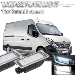 2Pcs Car LED License Number Plate Light Lamp White for Renault Master II 2003 2004 2005 2006 2007 2008 2009 2010 Canbus No Error