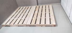 Giường Palet gỗ thông mới 100% (hình thật)