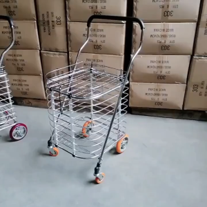 อลูมิเนียมหนา 304 รถเข็น รถเข็นพับได้ รถเข็นช้อปปิ้ง รถเข็นจ่ายตลาด รถเข็นอลูมิเนียมพับได้ ล้อ ไม่เป็นสนิม อลูมิเนียมแท้หนาไม่ใช่เหล็กชุบ รถเข็นของ4ล้อ รถเข็นใส่ของ มีฝาปิดตะกร้า 45x45x90ขนาด⭐