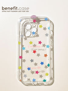 Benefit Sparkling Colorful Star Phone Case for iPhone 16 pro Max Apple 15 pro 13 New 14 Set 12 Creative 11 Transparent Xs Max Silicone Xr Anti-Fall