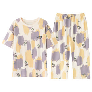 Bộ đồ ngủ nữ MiiOW vải cotton tay ngắn thoải mái thoáng khí.