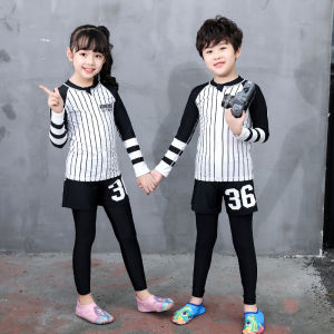 Swimming Suit kids girl boy mansu muslimah children fashion long sleeve 3/4/5/6/7/8/9/10/11/12/13/14/15 years old baju renang budak perempuan plus size Swimwear swimsuit