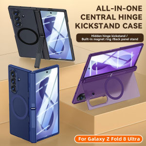 for Samsung Z Fold 8 Ultra Case Z Fold 8 Case [Fit for Magsafe]Dual Hidden Kickstand & Hinge Protection & Screen Protector Translucent Hard Shockproof Case for Z Fold 7 Case
