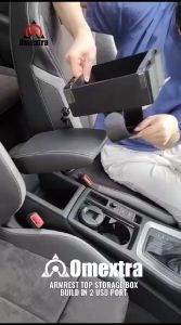 Armrest Top Organizer Box Omextra Tempat tisu Cup Holder Mobil Charger