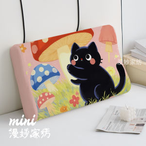 Bọc Gối Lông Cáo Bạc Hình Mèo Đen Mới in Họa Tiết Dễ Thương Bằng Vải Polyester Pha Trộn Cotton Mùa Xuân 2025 Không Thể Giặt