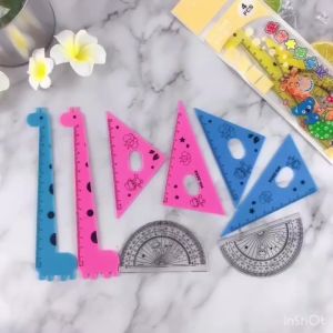 (4 in 1) Penggaris / Garisan Tema Jerapah (Mistar Jerapah)