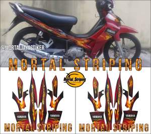 STIKER STRIPING LIS LES BODY YAMAHA JUPITER Z 2008 HITAM MERAH