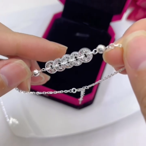 Lắc tay nữ kim tiền cao cấp chất liệu bằng bạc Ý SA0215 - Bạc trang sức PKG