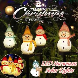 Snowman Solar Lights LED Christmas Lights Garden Waterproof Outdoor Lawn Landscape Lamps Xmas Decor