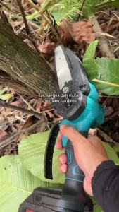 Makita Chainsaw Portable Rechargeable 6 Inches Original Made In Japan Chain Saw Heavy Duty Wood Cutting Machine Garden Electric Tools With Charger 2 Lithium Battery